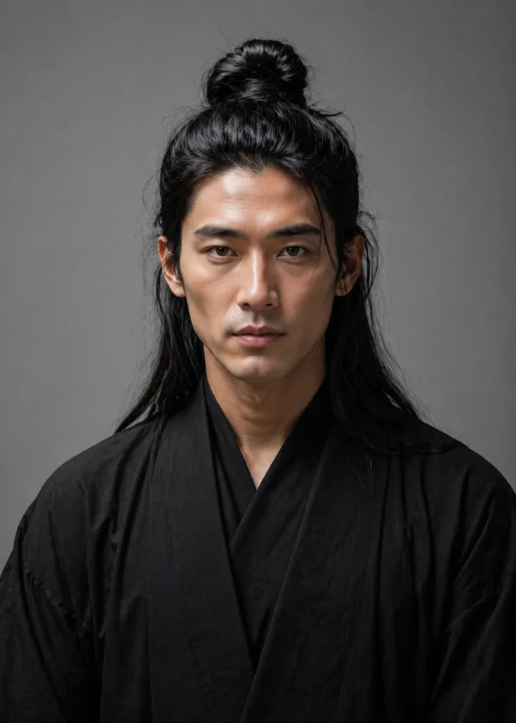 Samurai-Inspired High Knot with Long Back Length