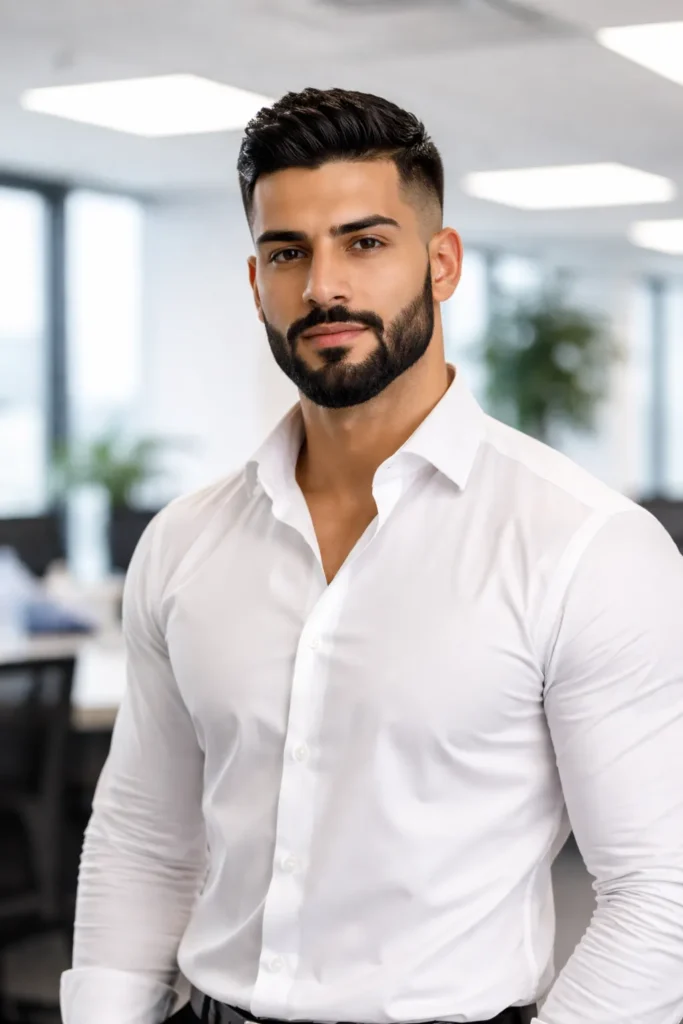 Sharp Boxed Beard with Hard Lines