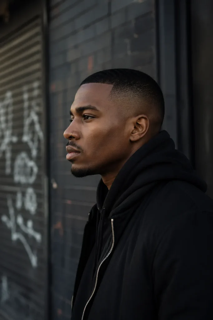 Sharp Fade Buzz Cut (Crisp and Modern Finish)