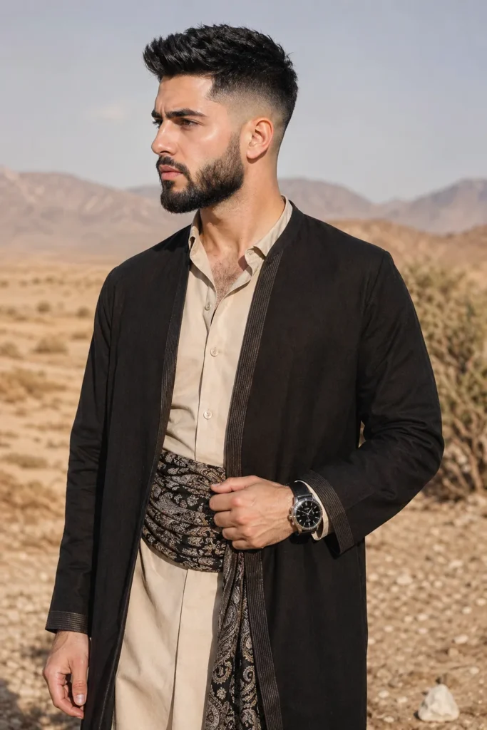 Sharp High Fade with Full Beard