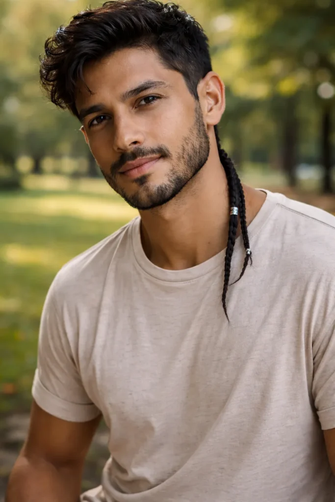 Short Beard Accent Braid