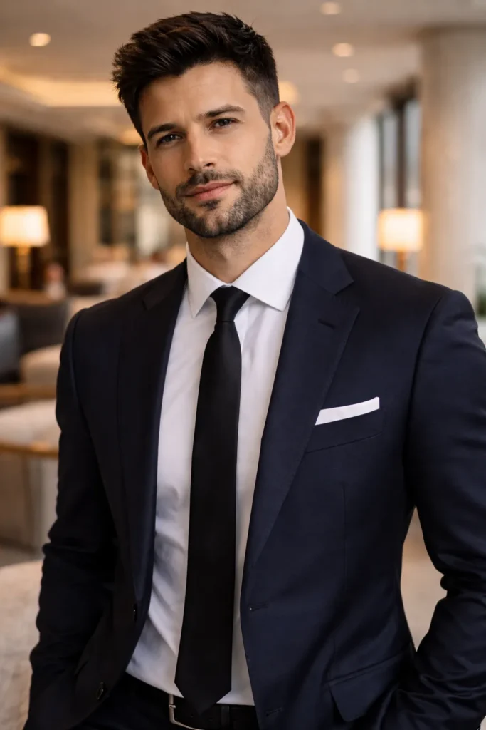 Short Beard with Sharp Cheek Lines