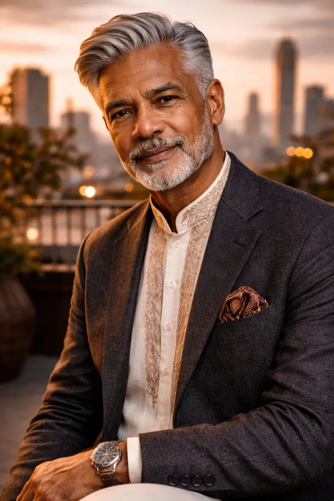 Short Side-Swept Silver Cut