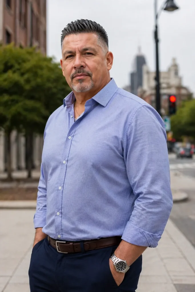 Short Taper Fade with Brushed Back Top