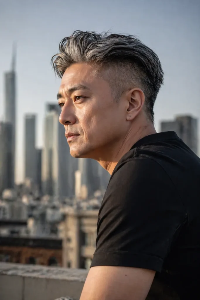 Short Undercut with Gray Contrast