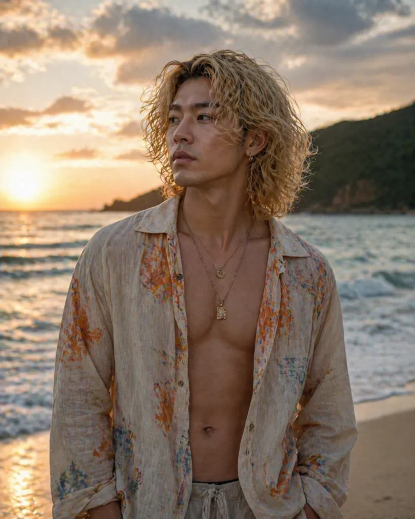 Shoulder-Length Blonde Loose Curls