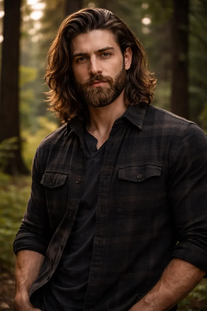 Shoulder-Length Flow + Viking Beard
