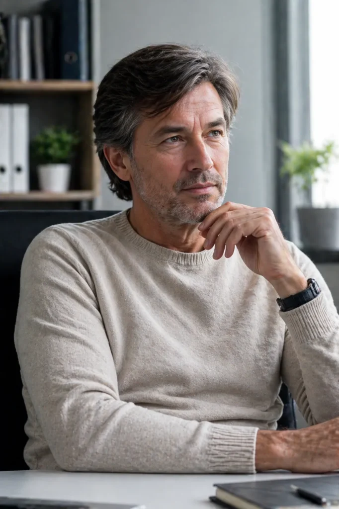 Side-Swept Medium Cut for Thinning Hair