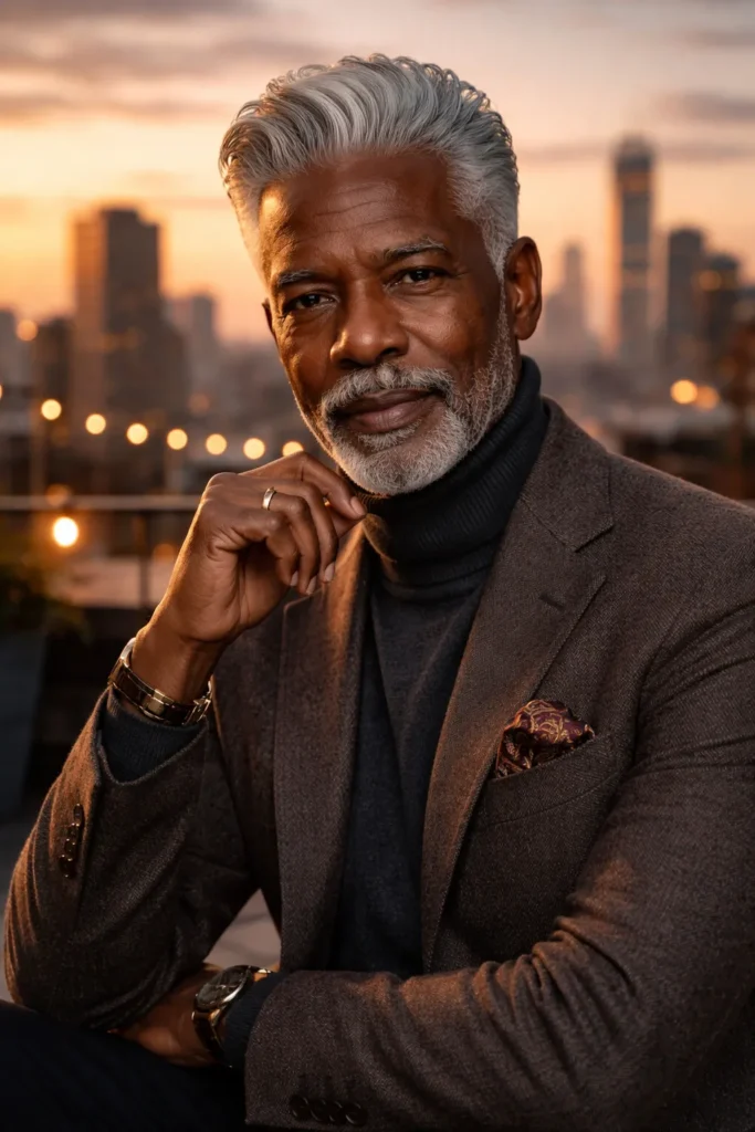 Silver Pompadour with Soft Height