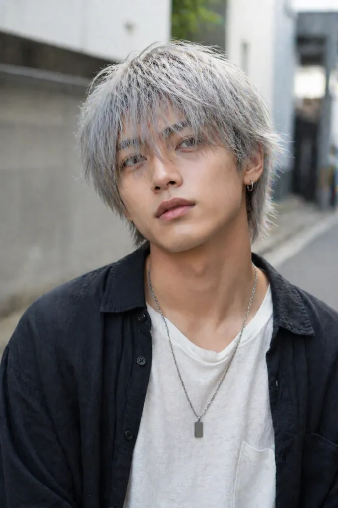 Silver Tousled Medium Cut