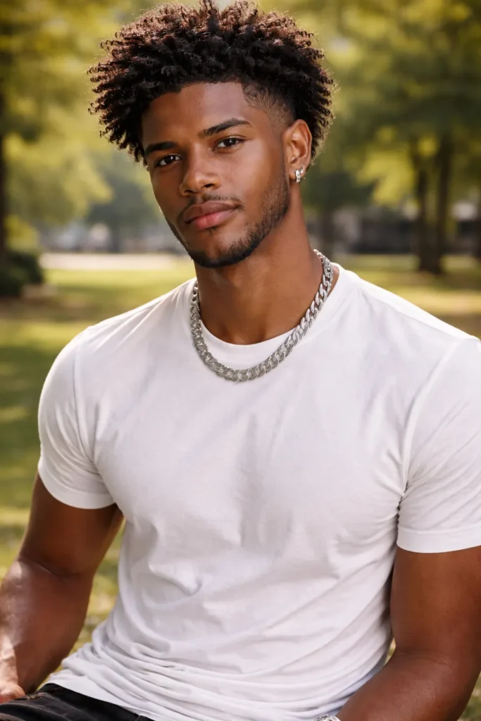 Skin Fade with Curly Top