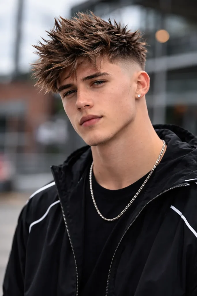 Skin Fade with Spiky Top