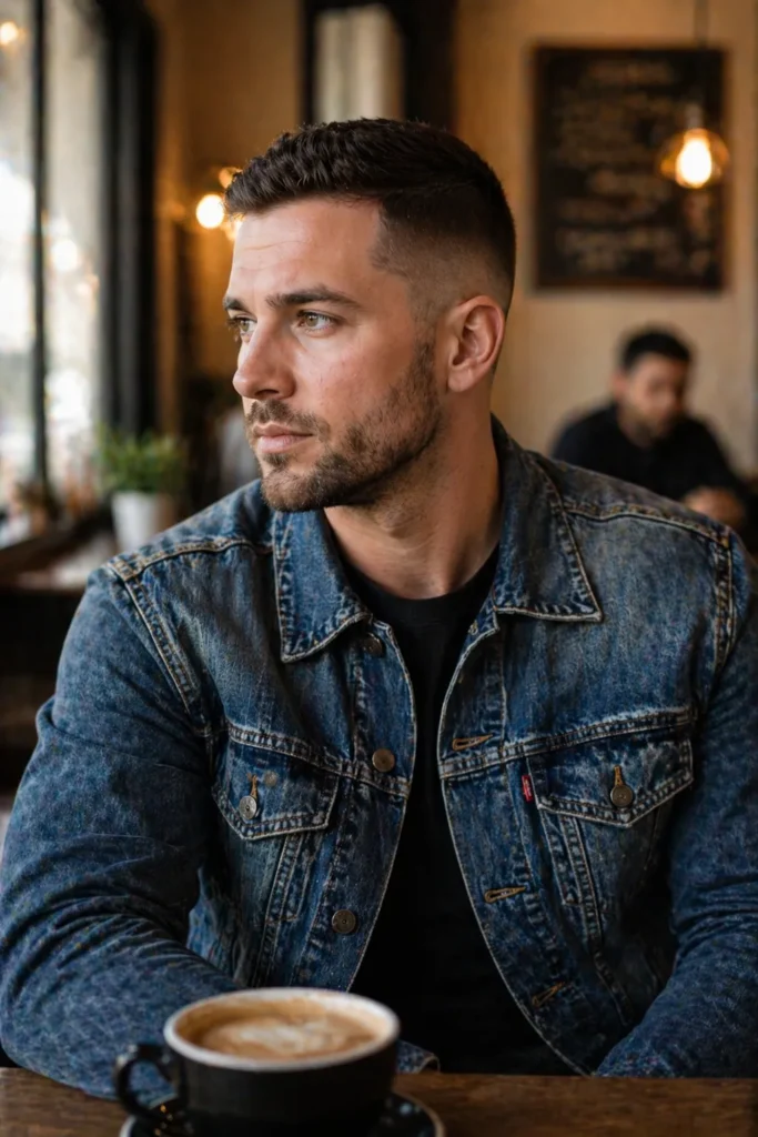 Skin Fade with Stubble Beard