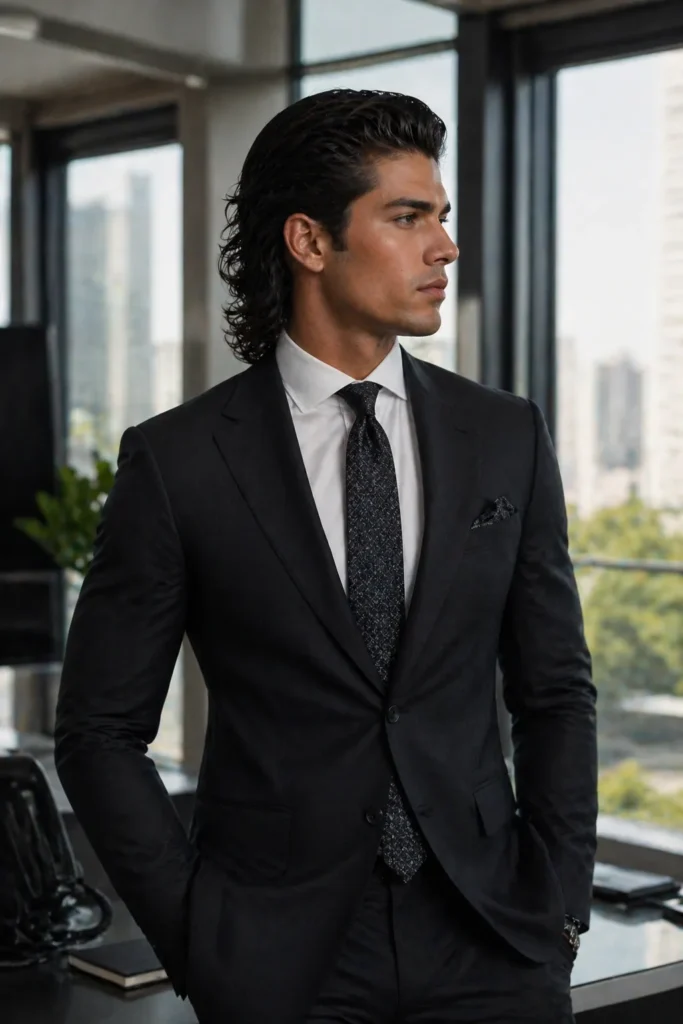 Smooth Slicked-Back Mullet