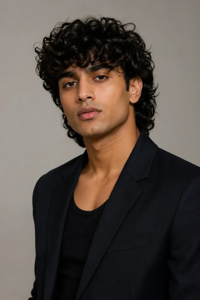  Soft Curly Model Mullet