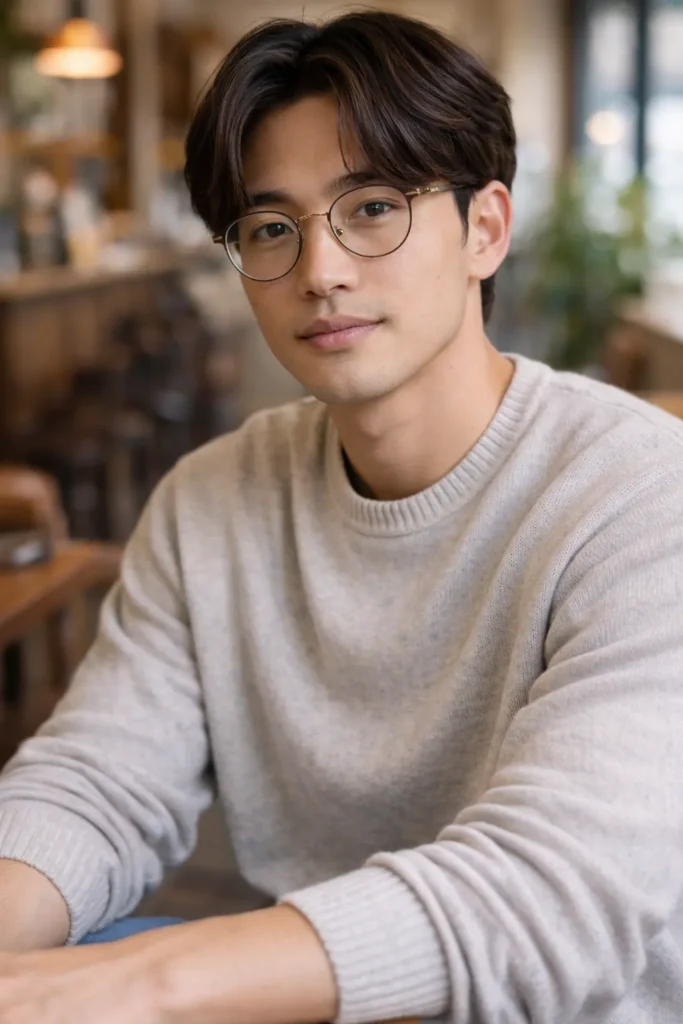 Soft Curtains with Round Glasses