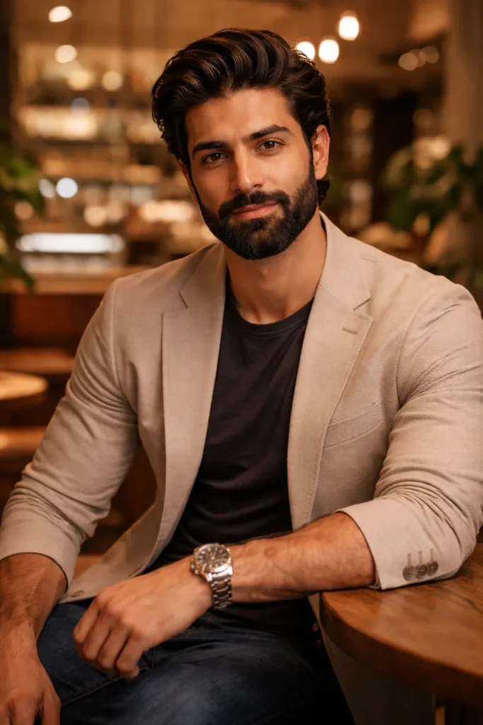 Soft Flow Quiff + Van Dyke Beard