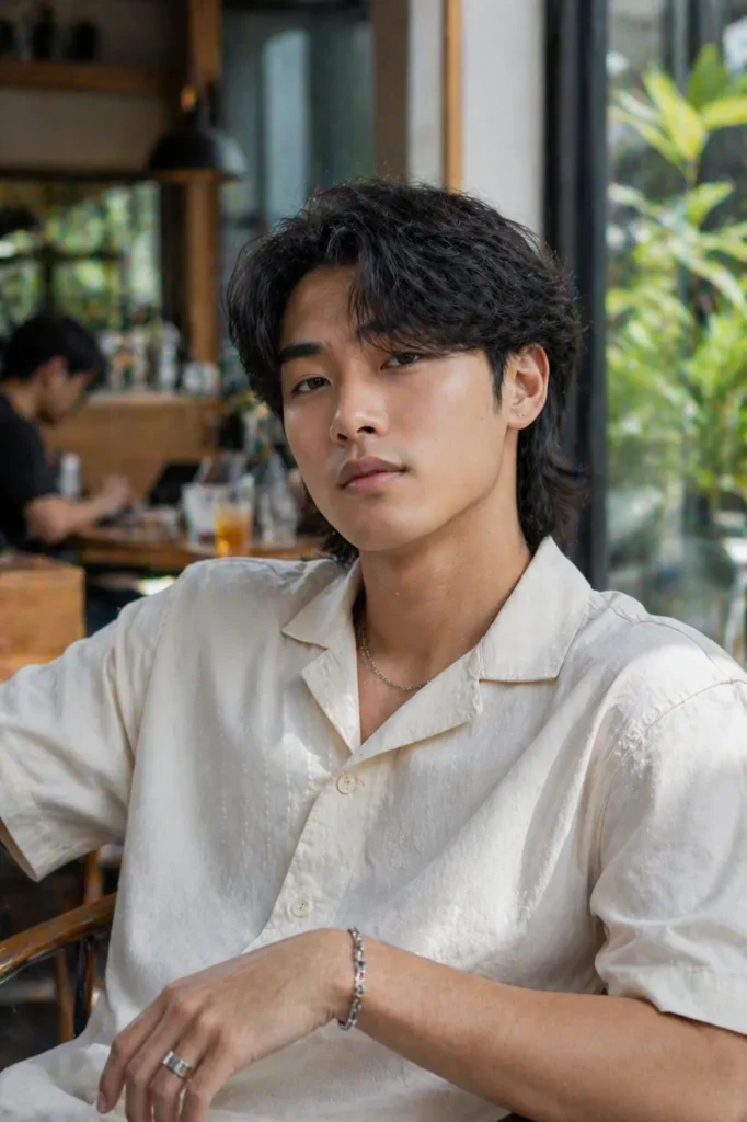 Soft Middle-Part Mullet