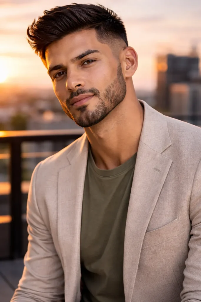 Stubble Beard + Natural Fade Gradient