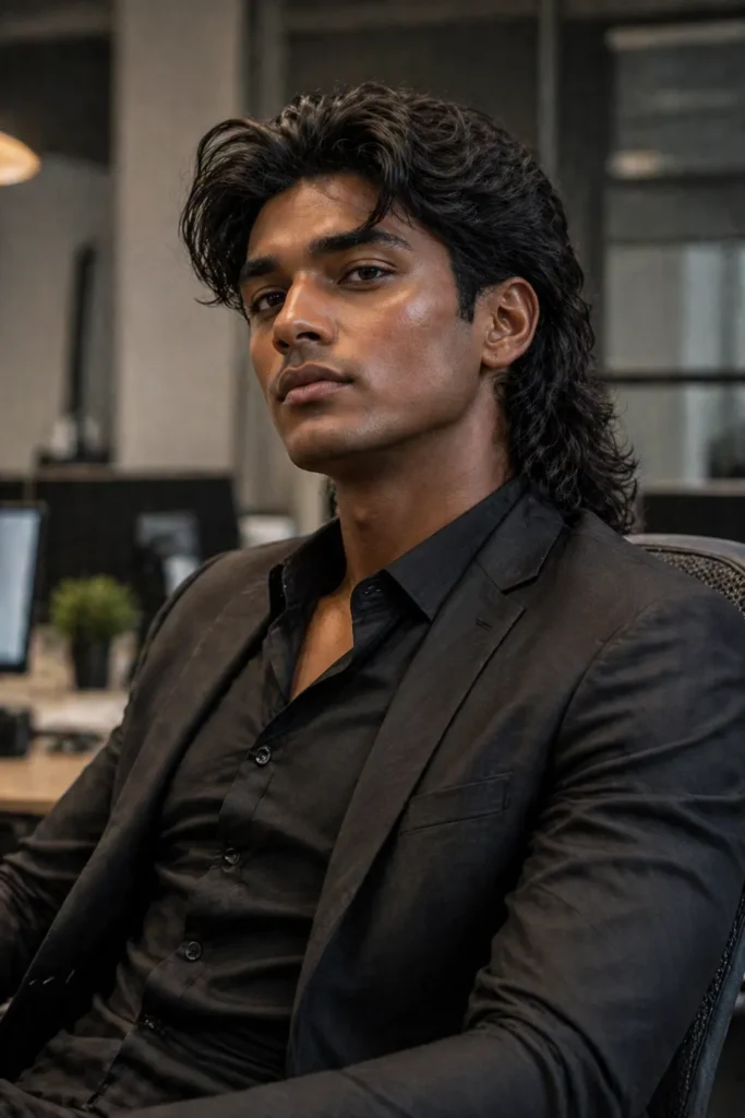 Swept-Back Layered Mullet With Natural Shine