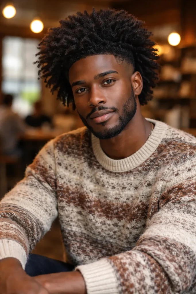 Taper Fade with Long Afro