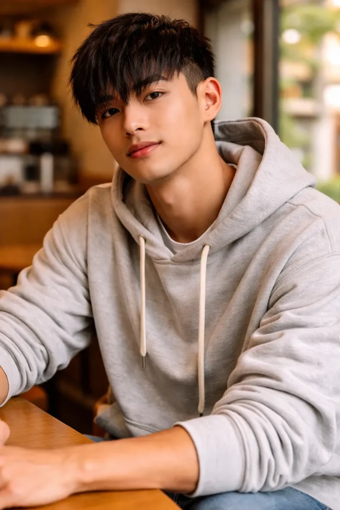 Taper Fade with Long Fringe