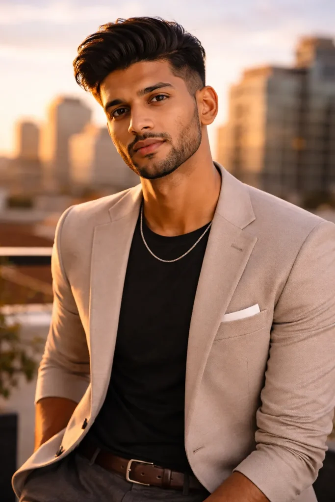 Taper Fade with Medium Pompadour