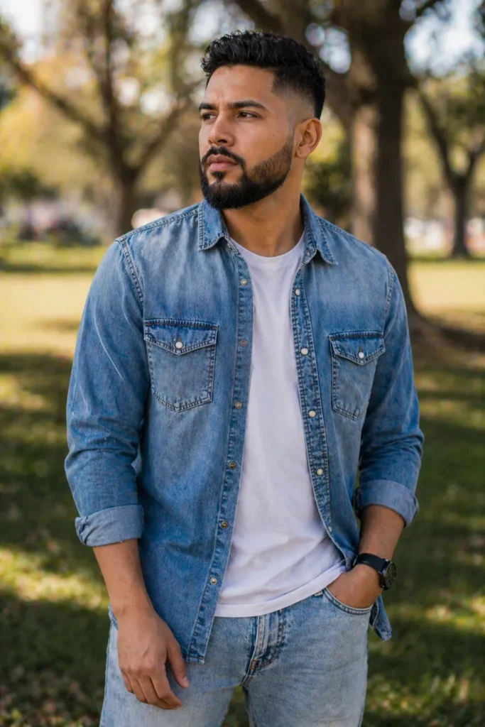 Taper Fade with Natural Full Beard