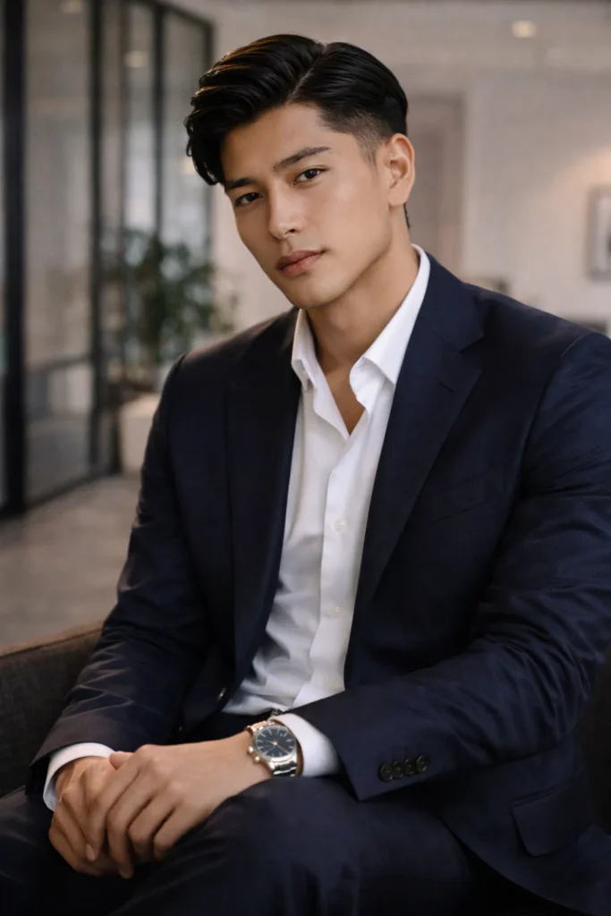 Taper Fade with Side Part