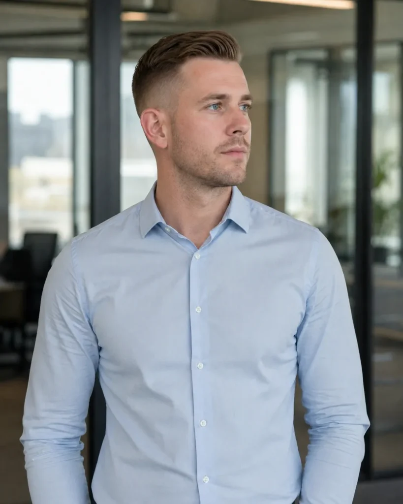 Tapered Comb Over Low Fade