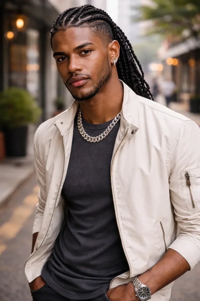 Temple Fade with Braided Top