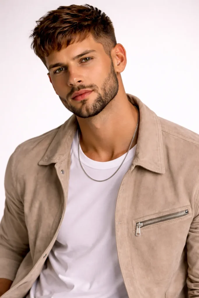 Textured Auburn Crop Fade