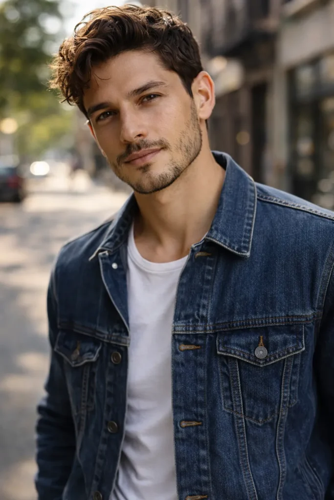 Textured Hair with Light Stubble