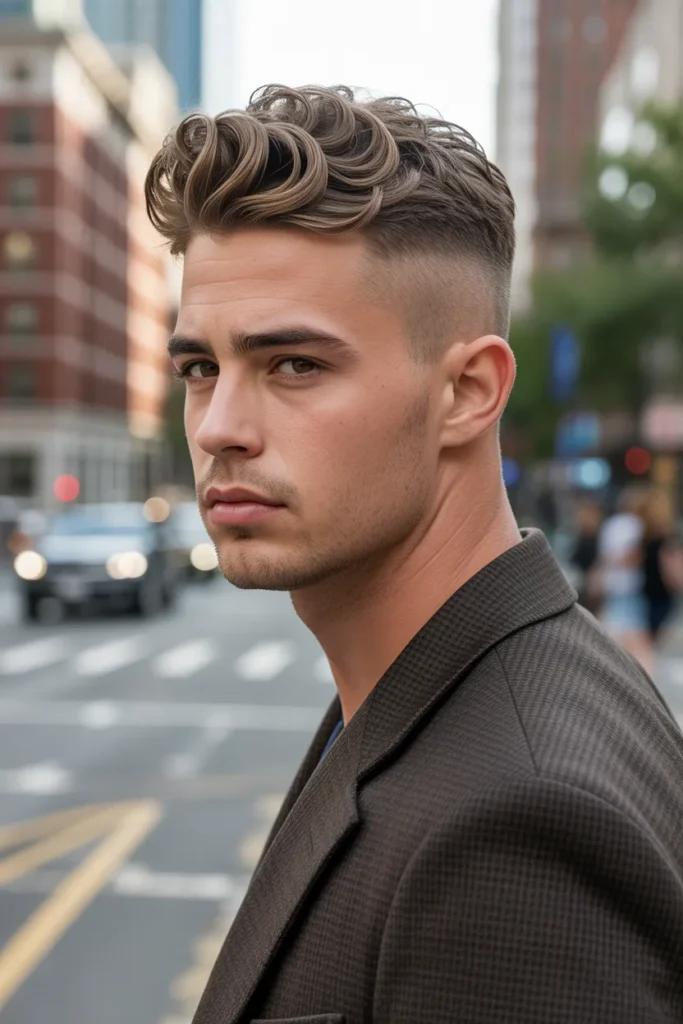 Textured High Fade Quiff