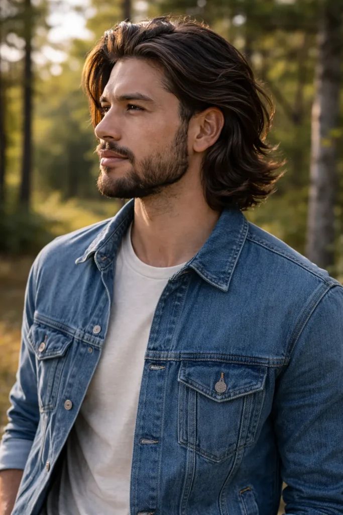Textured Long Flow + Full Natural Beard