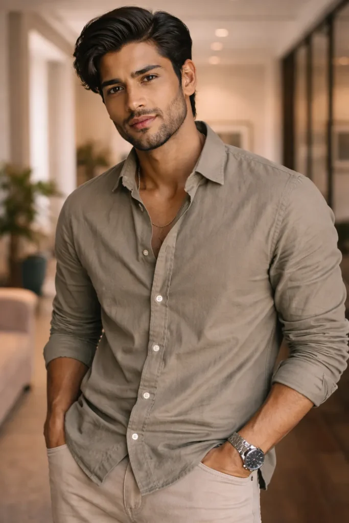 Thick Hair Flow with Side Part Balance