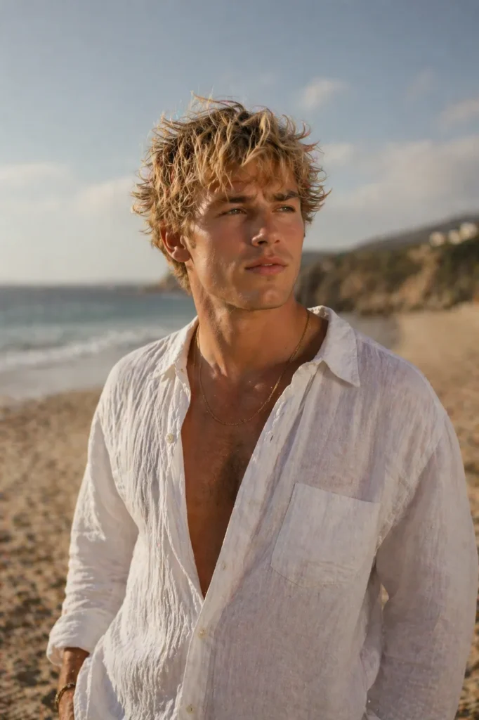 Tousled Medium Surfer Hair