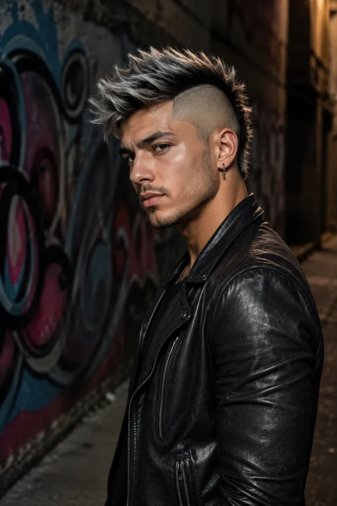Ash Gray Mohawk Fade