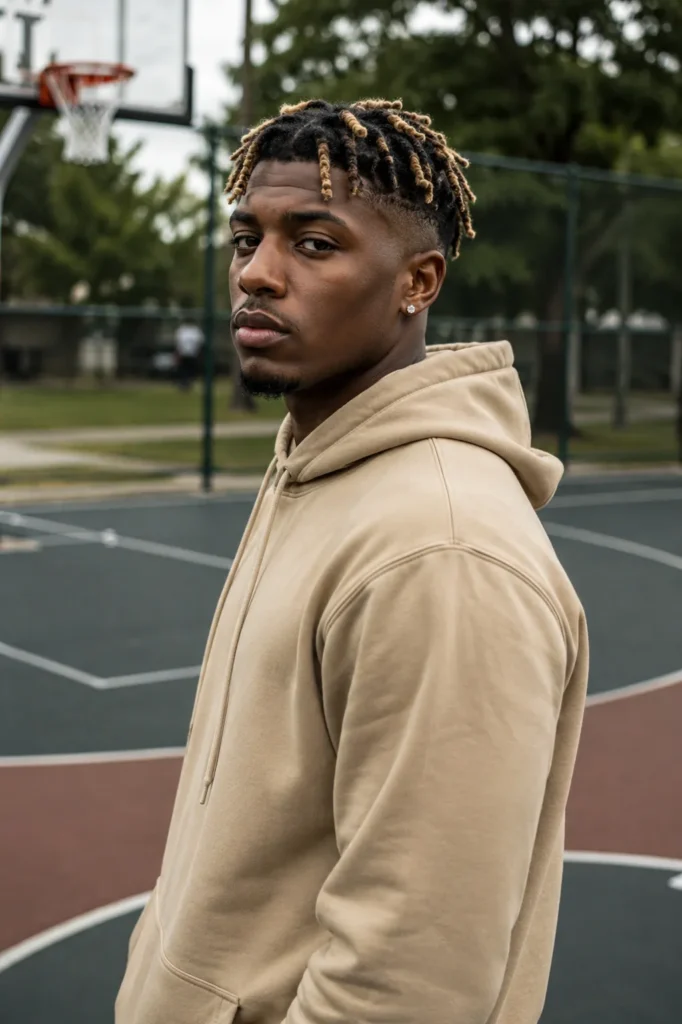 Blonde Tip Twists with Mid Fade