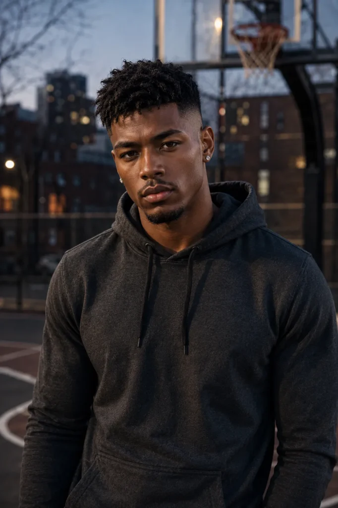 Brushed-Forward Taper Fade