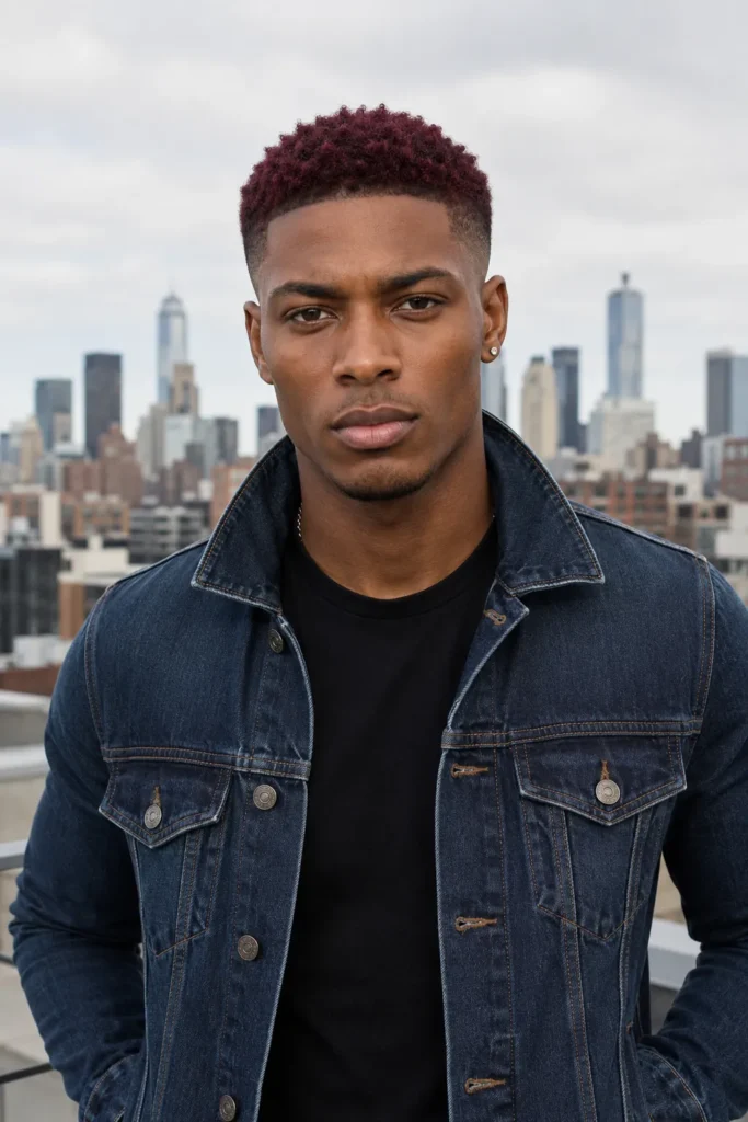 Burgundy Taper Fade