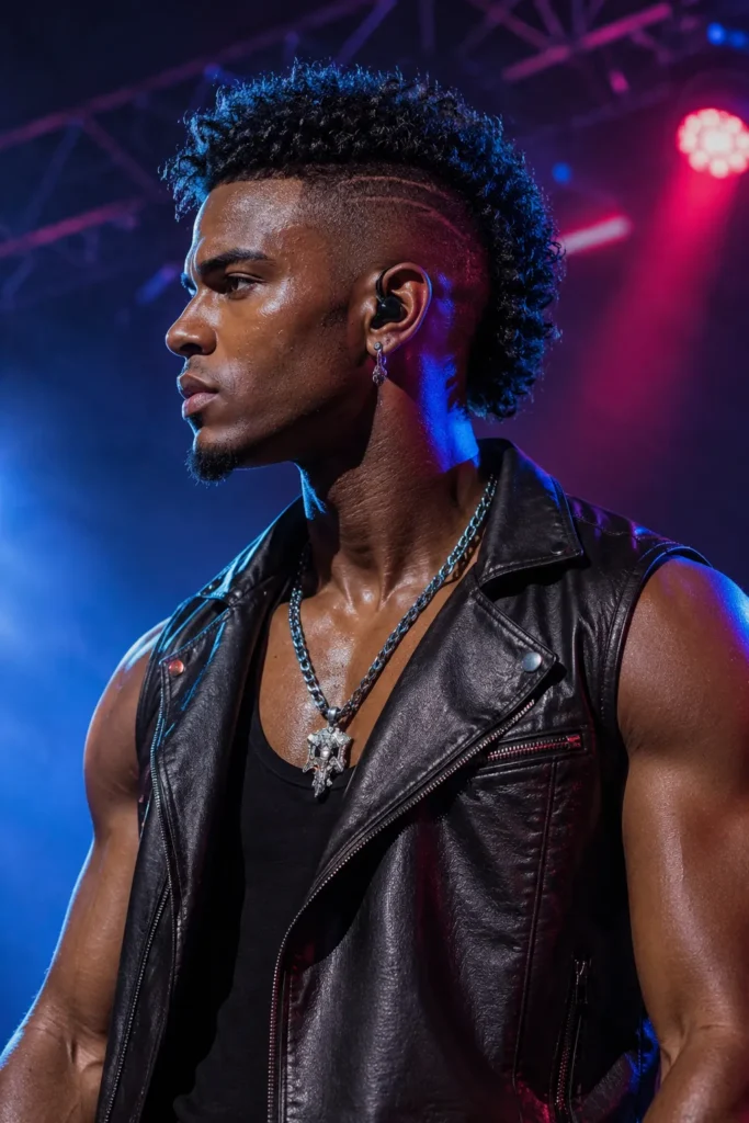 Burst Fade Curly Mohawk