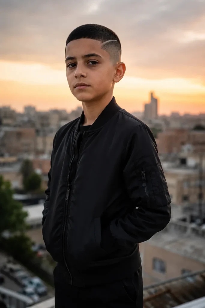 Buzz Cut with Line Design