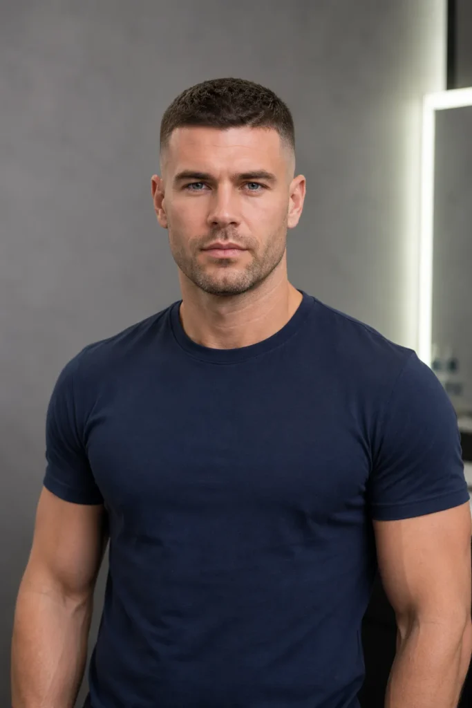 Classic Mid Fade with Crew Cut