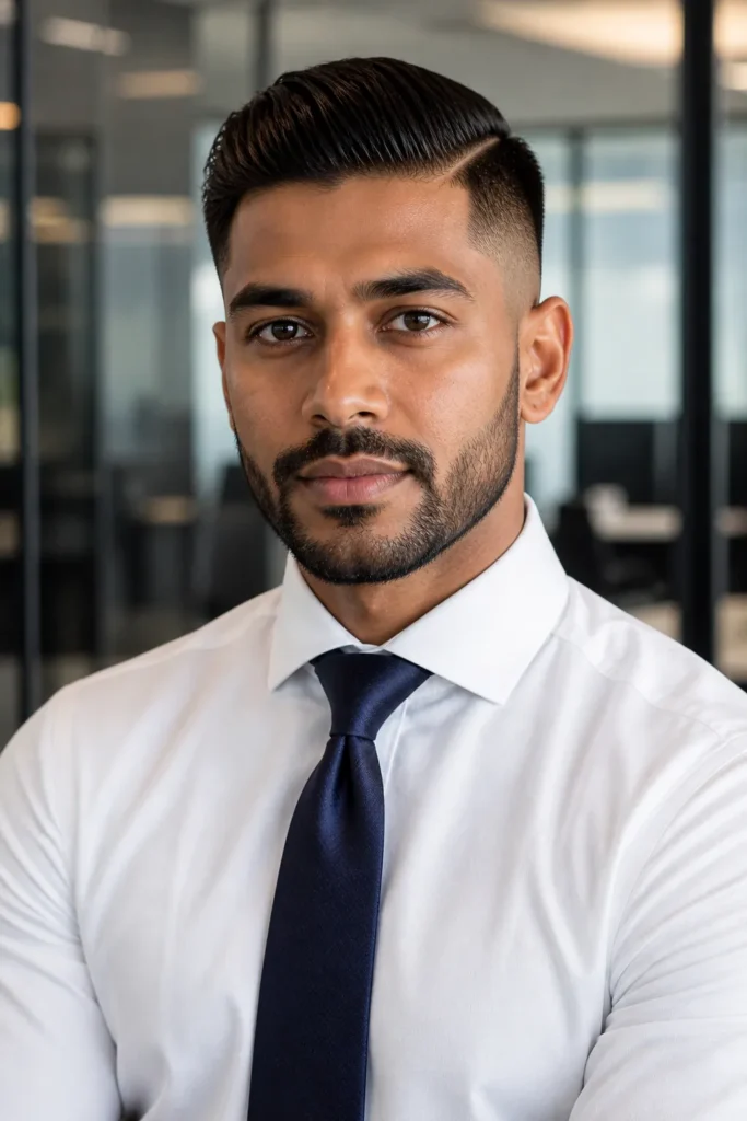Clean Low Fade with Defined Side Part