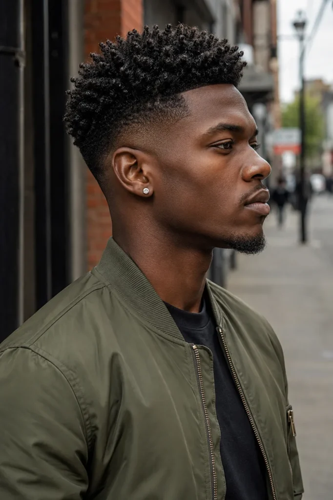 Curly High Taper Fade