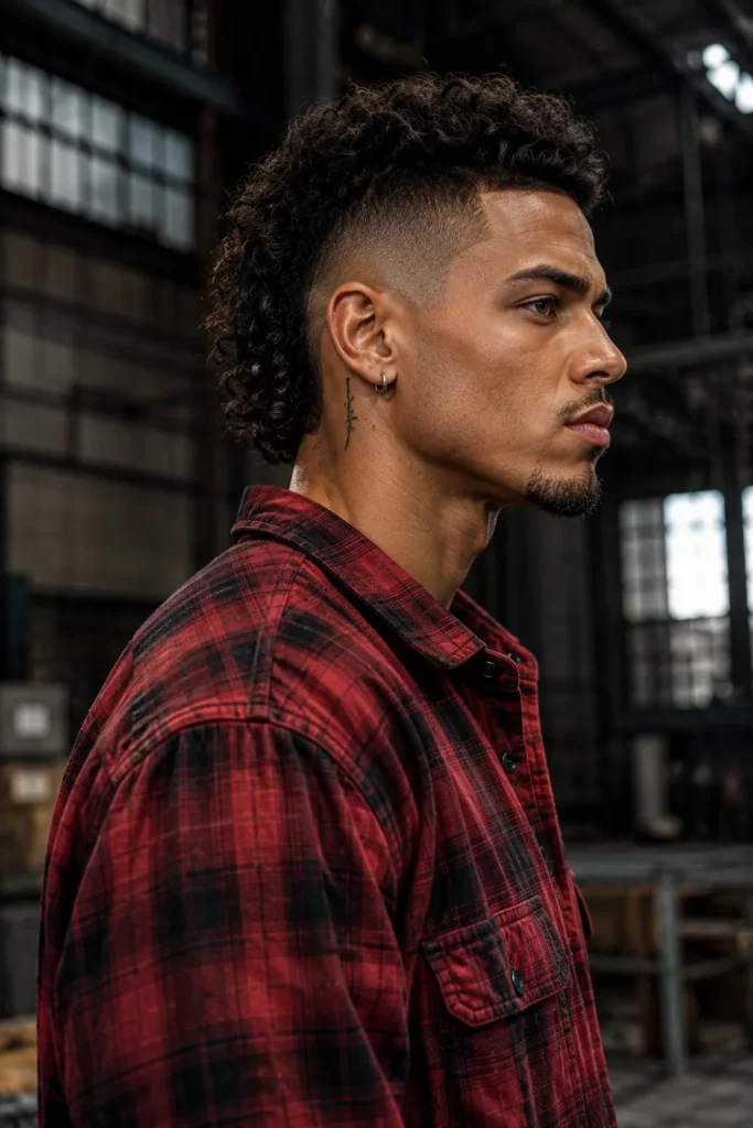 Curly Mohawk Taper Fade