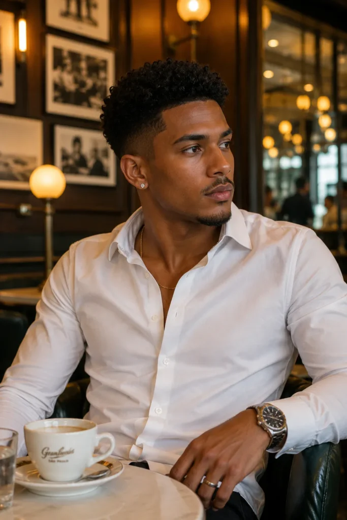 Curly Top Fade