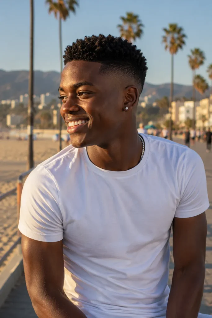 High Bald Fade with Short Curls