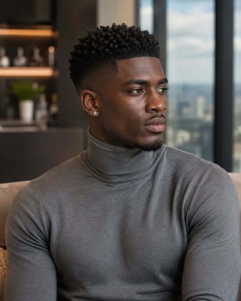 High Skin Fade with Defined Ringlets